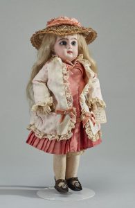 French 19th century Bebe Jumeau bisque socket head doll.