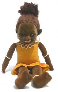 Nora Wellings (orig label) English cloth "Island Girl" doll