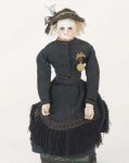 A Madame Rohmer bisque shoulder-head fashionable doll